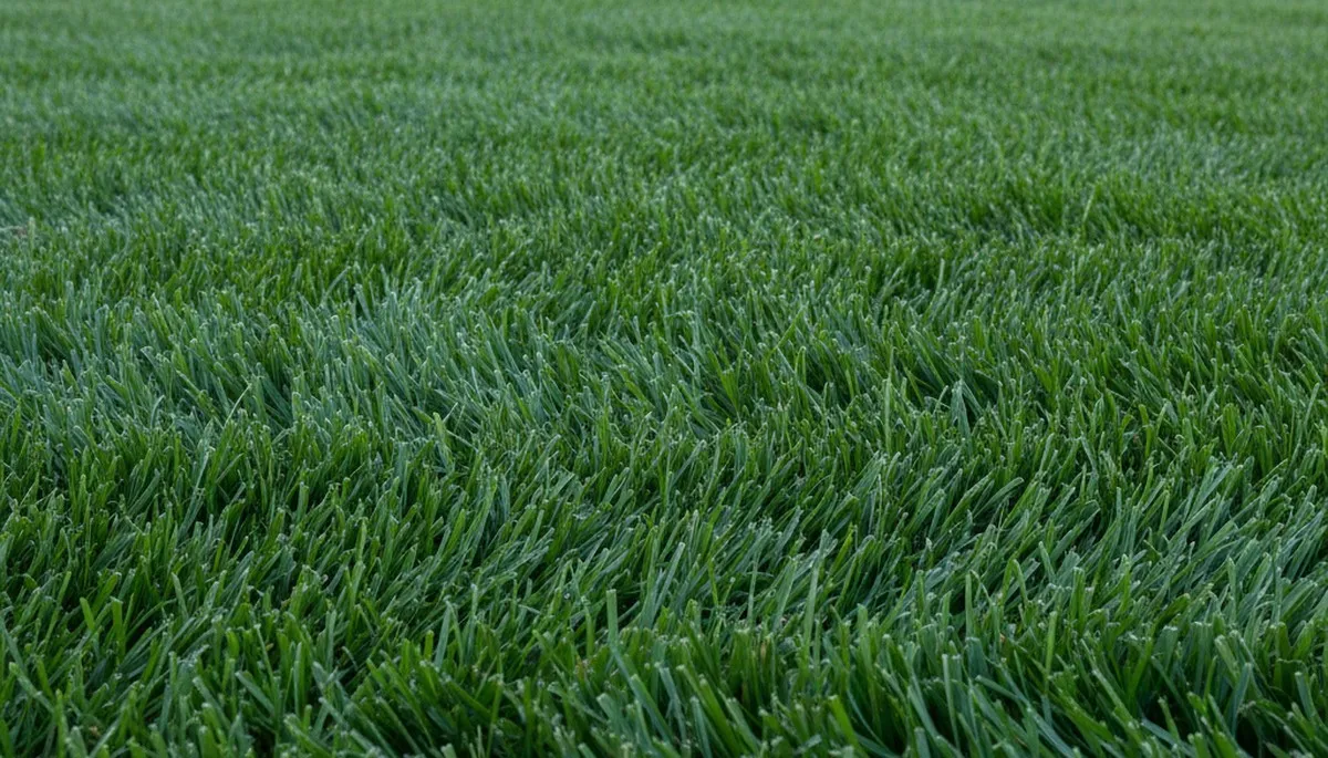 Close-up of freshly mowed grass showing uniform cut and healthy color from pro lawn care in Redding, CA